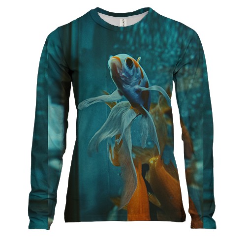 Женский 3D лонгслив Золотая рыбка