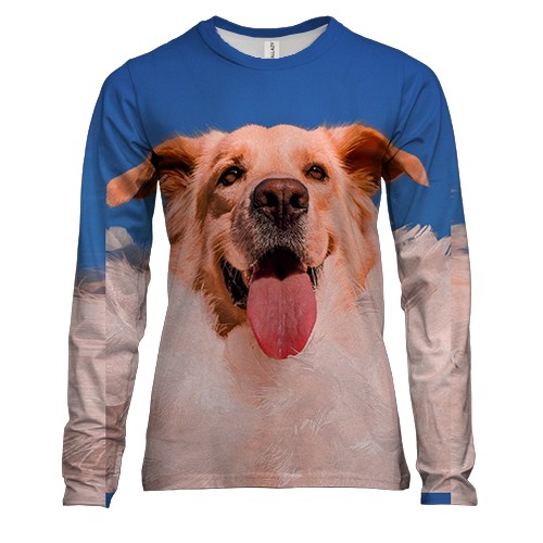 Женский 3D лонгслив Щастливый пес