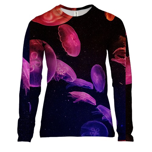 Женский 3D лонгслив Медузы 4