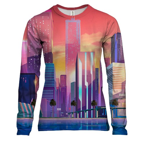 Женский 3D лонгслив Luxury city