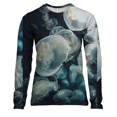 Женский 3D лонгслив Медузы