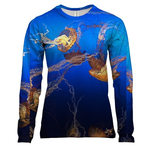 Женский 3D лонгслив Медузы 2