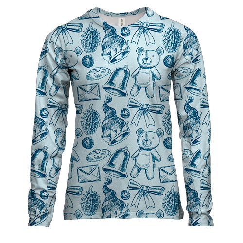 Жіночий 3D лонгслів Новорічний патерн 21