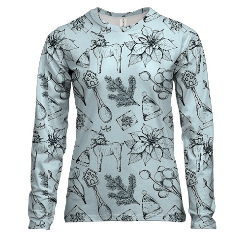 Жіночий 3D лонгслів Новорічний патерн 16