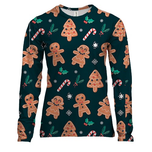 Жіночий 3D лонгслів Новорічний патерн 17