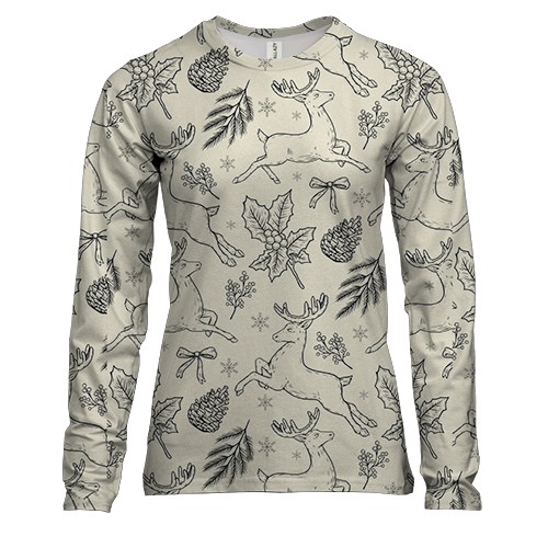 Жіночий 3D лонгслів Новорічний патерн 6