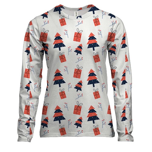 Жіночий 3D лонгслів Новорічний патерн 11