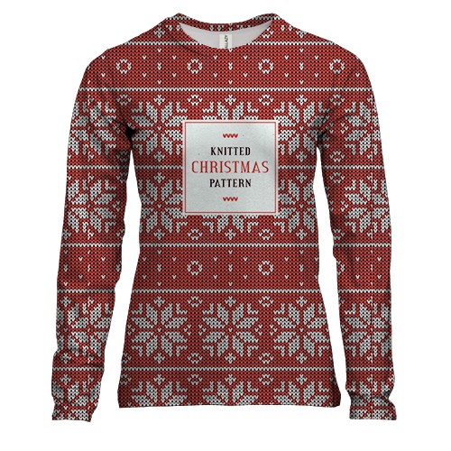 Жіночий 3D лонгслів Christmas pattern