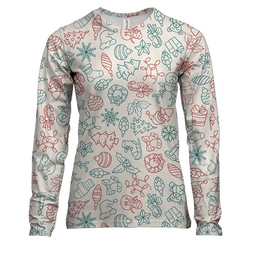 Жіночий 3D лонгслів Новорічний патерн 4