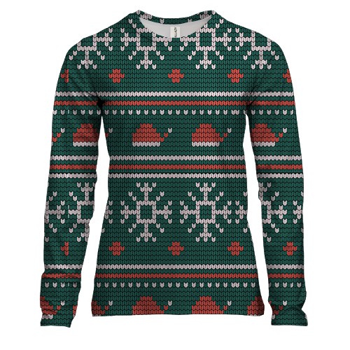 Женский 3D лонгслив Новогодний орнамент 2