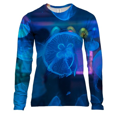 Женский 3D лонгслив Медуза арт 2
