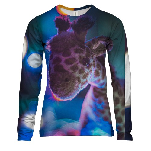 Женский 3D лонгслив Малыш жираф