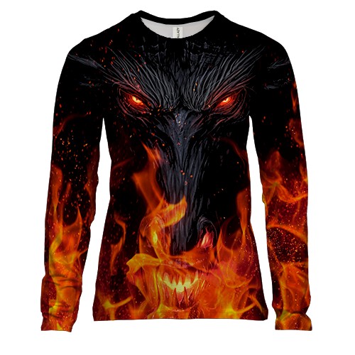 Женский 3D лонгслив Огненный конь