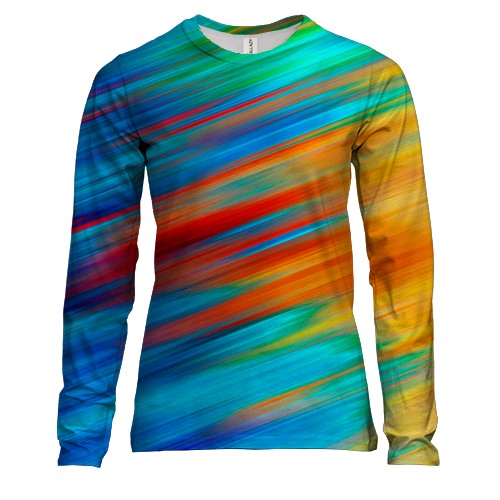 Жіночий 3D лонгслів Rainbow stains 2