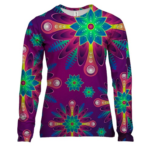 Женский 3D лонгслив Color abstraction