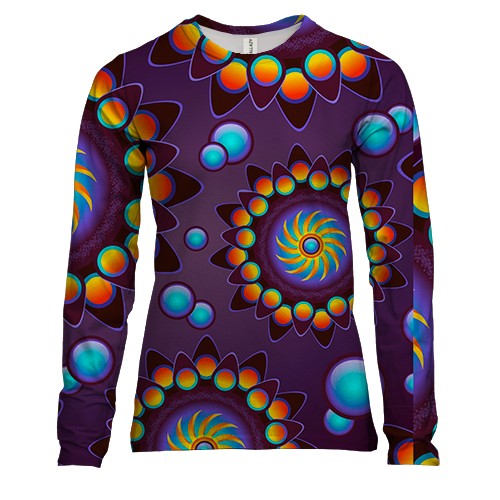 Женский 3D лонгслив Rainbow figures