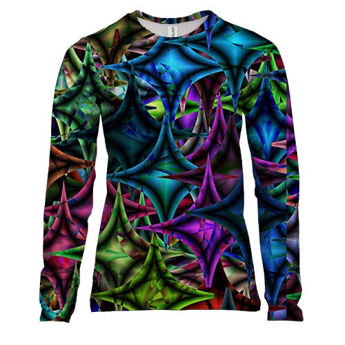 Жіночий 3D лонгслів Rainbow rhombuses