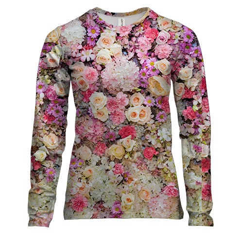 Жіночий 3D лонгслів Small flowers pattern 2
