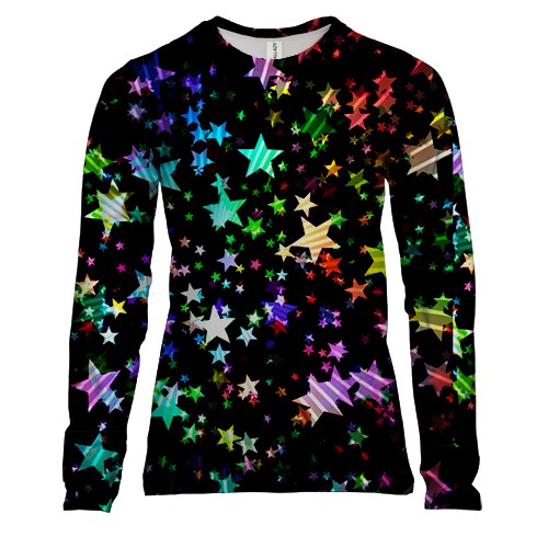 Женский 3D лонгслив Multicolored stars