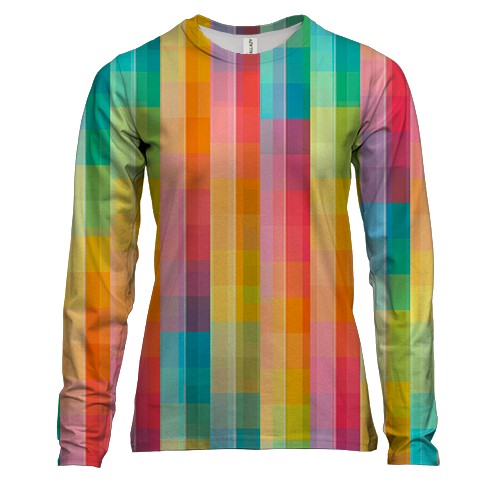 Жіночий 3D лонгслів Rainbow squares