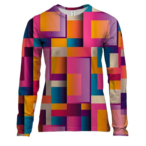 Женский 3D лонгслив Colored squares
