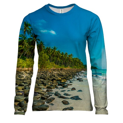 Женский 3D лонгслив Uninhabited island