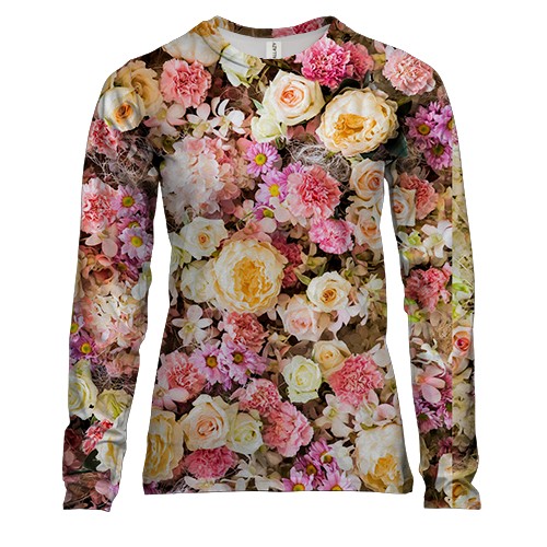 Женский 3D лонгслив Small flowers pattern