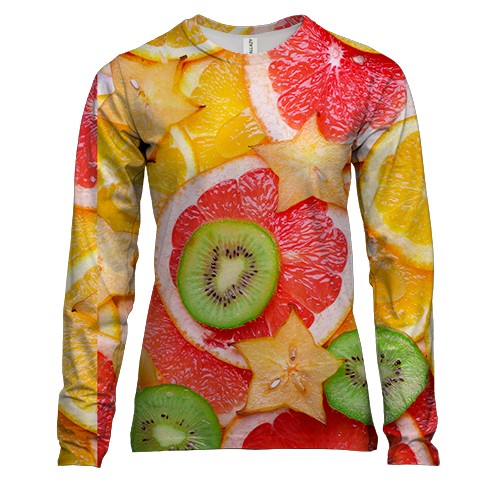 Женский 3D лонгслив Citrus pattern