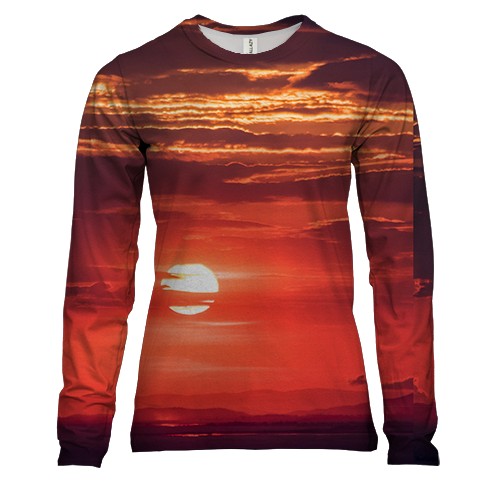 Женский 3D лонгслив Red sunset