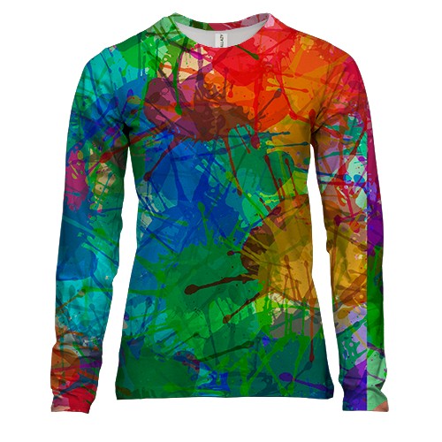 Жіночий 3D лонгслів Multicolored blots