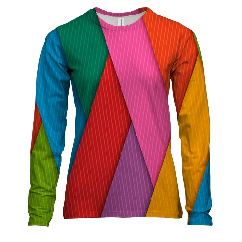 Женский 3D лонгслив Colorful stripes