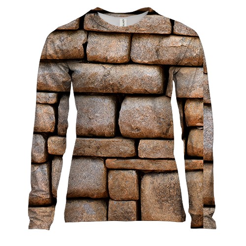 Женский 3D лонгслив Stone wall