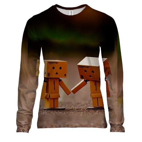 Женский 3D лонгслив Wooden little people love