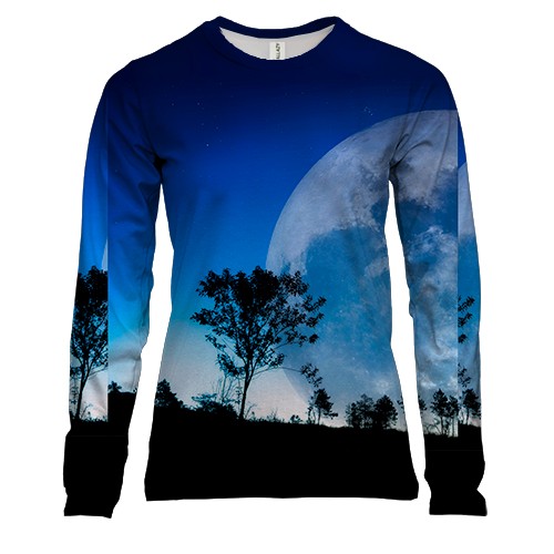 Женский 3D лонгслив Great moon