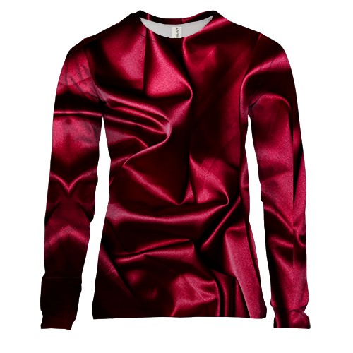 Женский 3D лонгслив Red satin