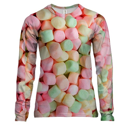 Женский 3D лонгслив Marshmallow pattern