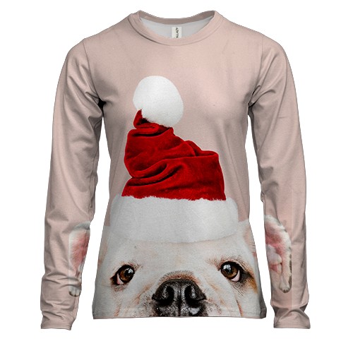 Женский 3D лонгслив New Year dog 5