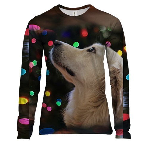 Жіночий 3D лонгслів New year dog