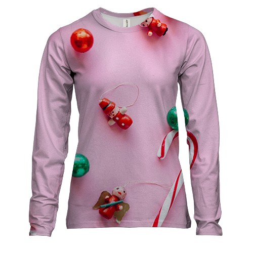 Женский 3D лонгслив Christmas candy