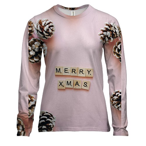Жіночий 3D лонгслів Merry Christmas 2