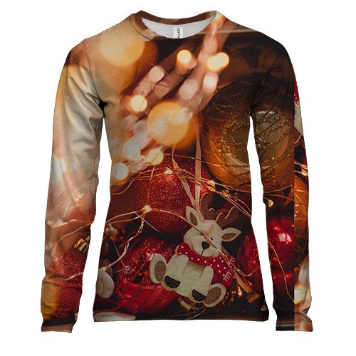 Жіночий 3D лонгслів Christmas garland 3