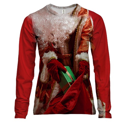 Жіночий 3D лонгслів Santa Claus with a bag