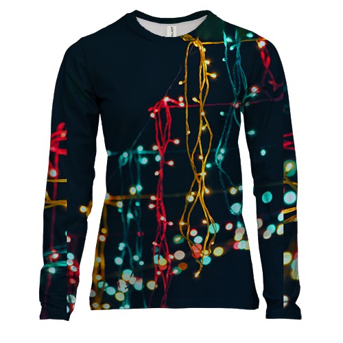 Жіночий 3D лонгслів Christmas garland 2