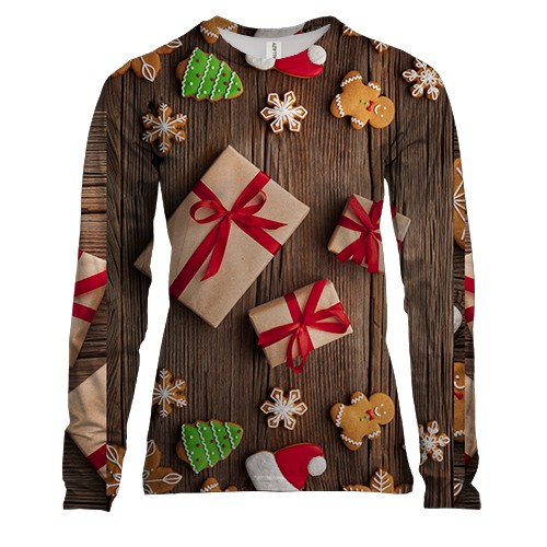 Женский 3D лонгслив New Year gifts 3