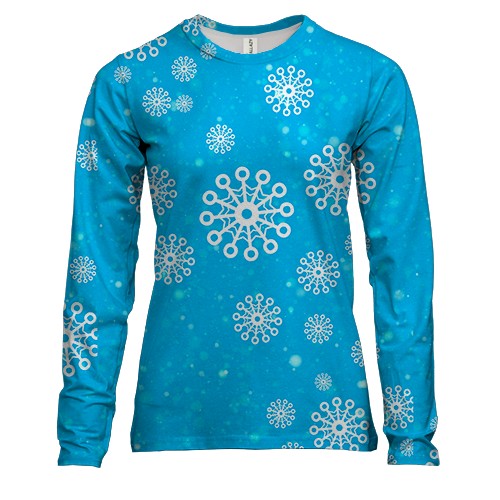 Жіночий 3D лонгслів Snowflakes pattern