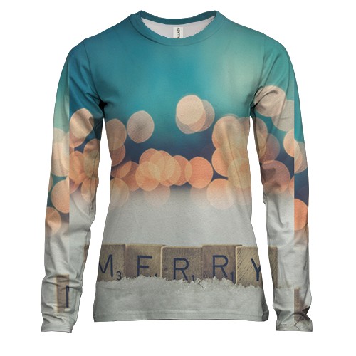 Женский 3D лонгслив Merry xmas
