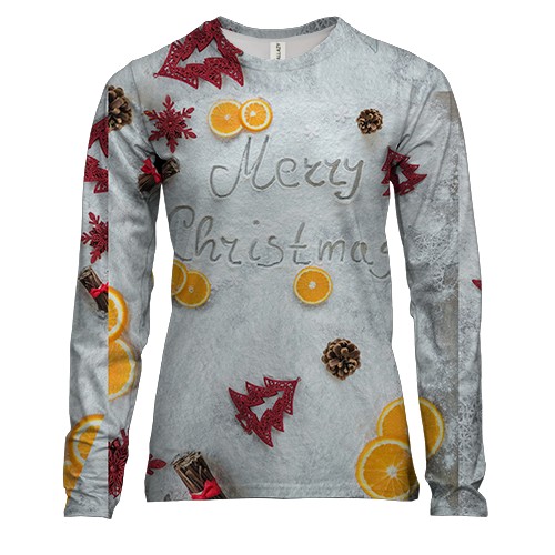 Жіночий 3D лонгслів Merry Christmas