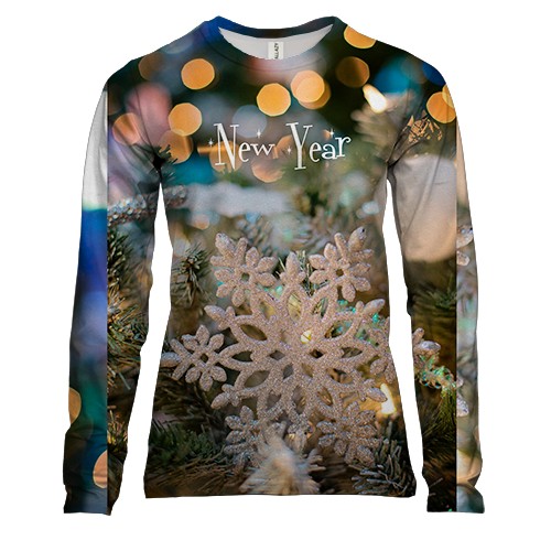 Жіночий 3D лонгслів Christmas snowflake
