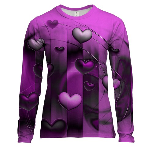 Жіночий 3D лонгслів Love Heart (2)