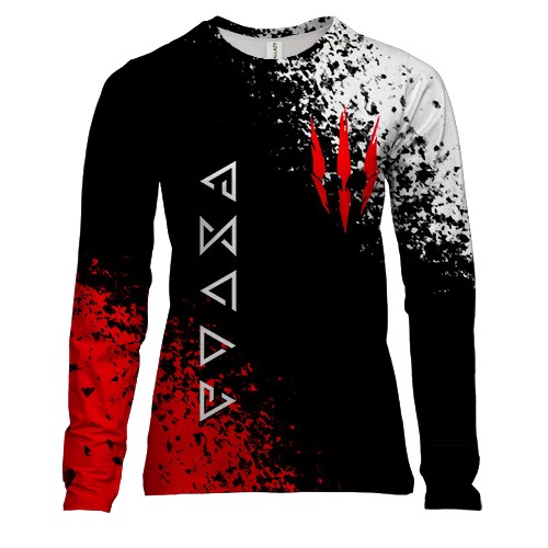 Женский 3D лонгслив The Witcher Глифы (2)